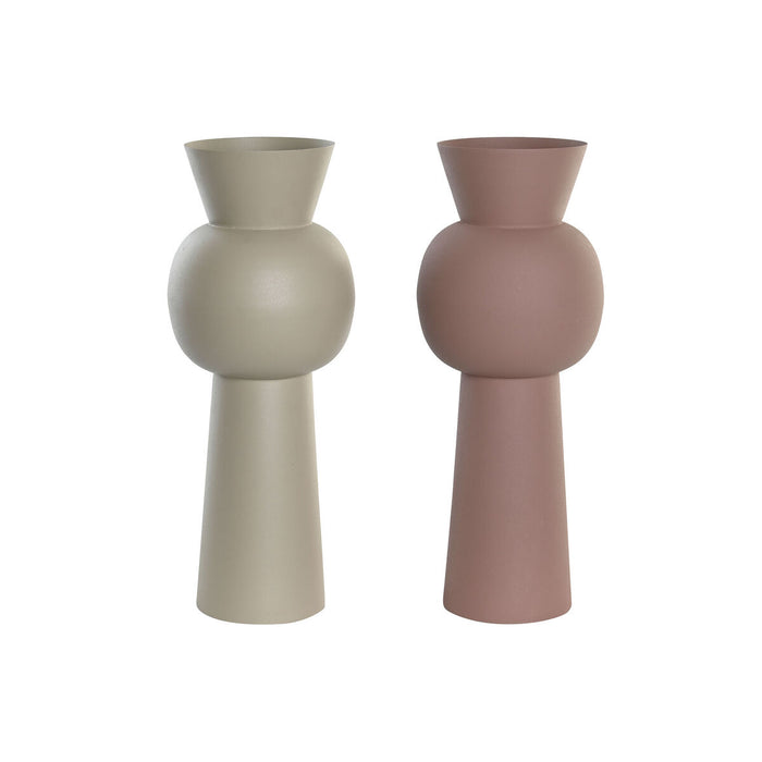 Vază DKD Home Decor Bej Roz Fier 19 x 19 x 51,5 cm (2 Unități)