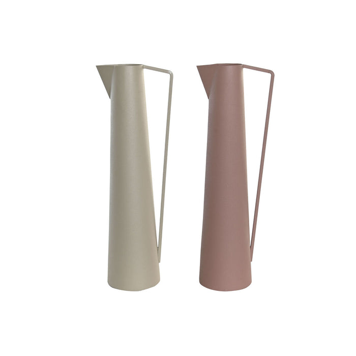 Vază DKD Home Decor 15 x 11 x 45 cm Bej Roz Fier (2 Unități)