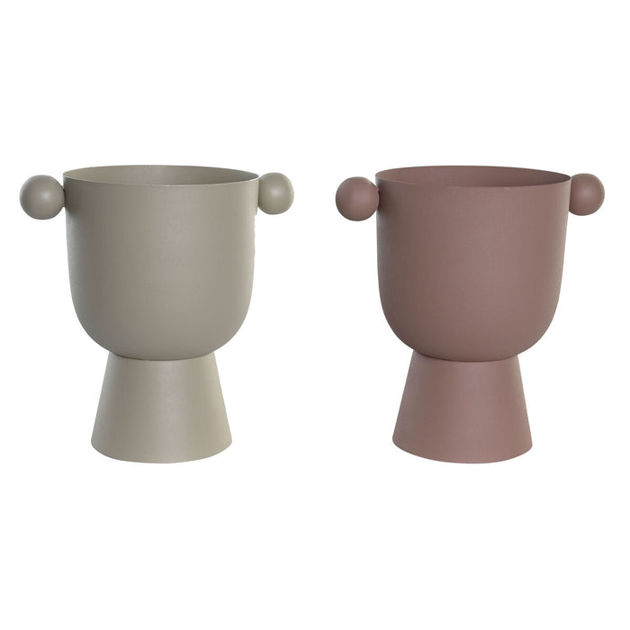 Vază DKD Home Decor 32 x 22 x 32 cm Bej Roz Fier (2 Unități)