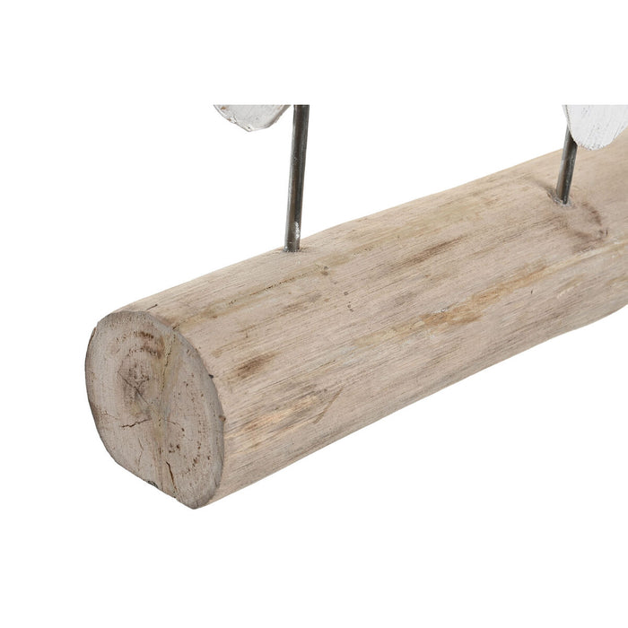 Figură Decorativă DKD Home Decor 56 x 8 x 31 cm Maro Aluminiu Alb Lemn de mango Yoga