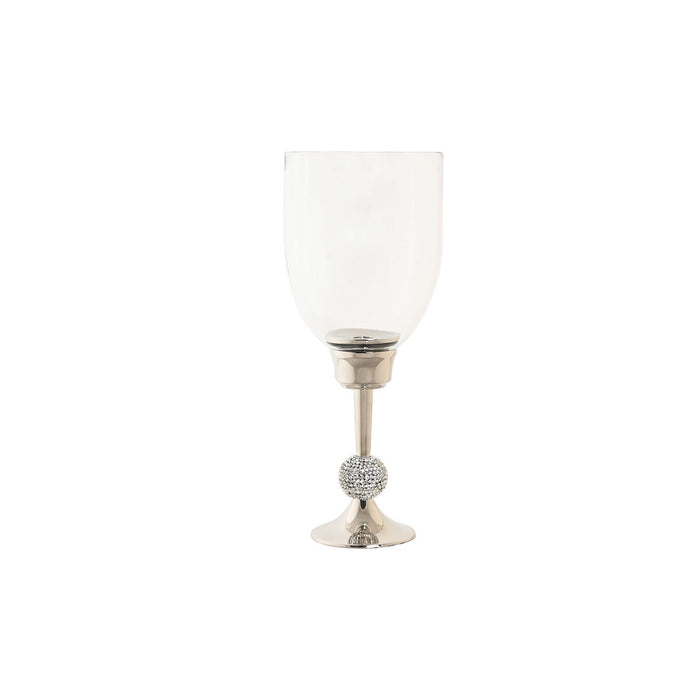 Suport de Lumânări DKD Home Decor 16 x 16 x 41 cm Argintiu Aluminiu Acrilic