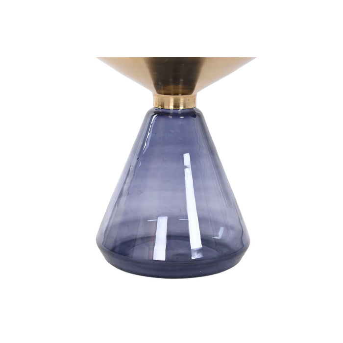 Masa laterală DKD Home Decor Albastru Auriu* Geam Fier 40,5 x 40,5 x 49 cm