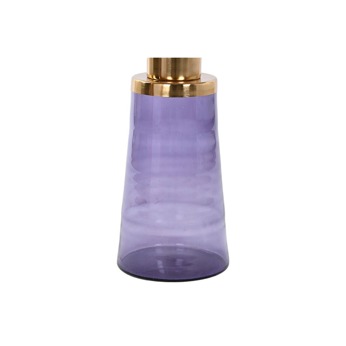 Masa laterală DKD Home Decor 37 x 37 x 50 cm Geam Albastru Auriu* Fier