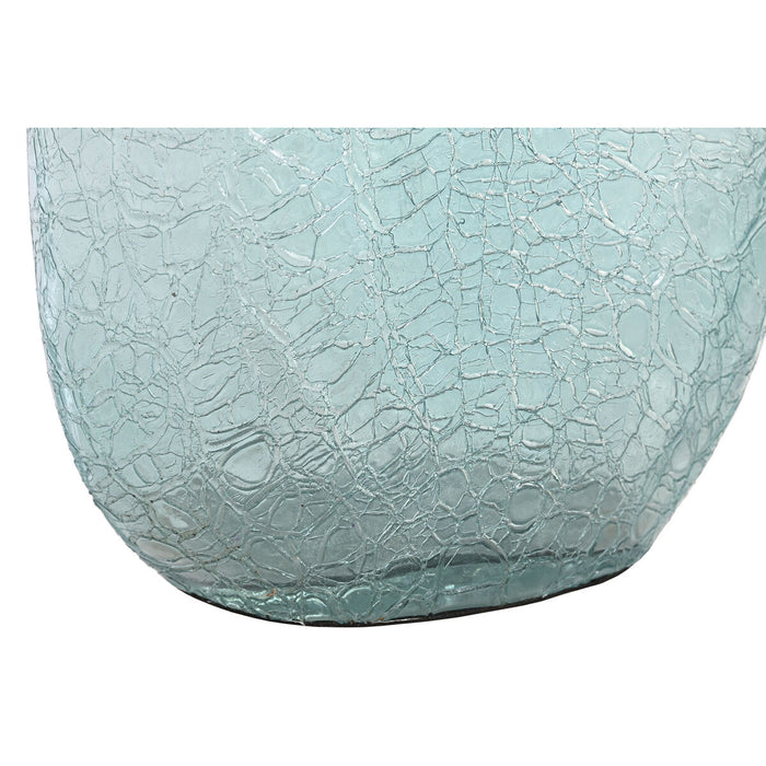 Vază DKD Home Decor Albastru Aluminiu Geam Scoică Mediterană 9 x 17 x 43 cm
