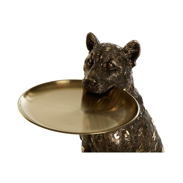 Figură Decorativă DKD Home Decor 56,5 x 36,5 x 62 cm Auriu* Cupru Leopard Rășină