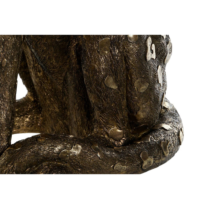 Figură Decorativă DKD Home Decor 56,5 x 36,5 x 62 cm Auriu* Cupru Leopard Rășină