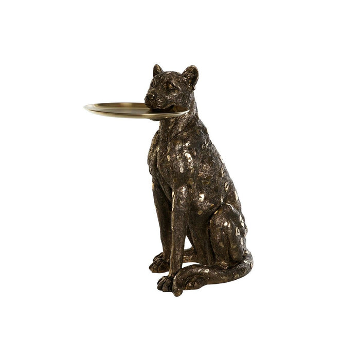 Figură Decorativă DKD Home Decor 56,5 x 36,5 x 62 cm Auriu* Cupru Leopard Rășină