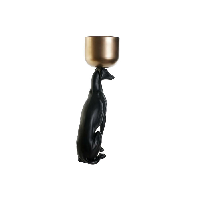 Figură Decorativă DKD Home Decor 34 x 23,5 x 70,5 cm Negru Auriu* Rășină Câine