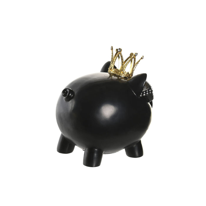 Figură Decorativă DKD Home Decor 13,5 x 11 x 14 cm Negru Auriu* Porc (2 Unități)