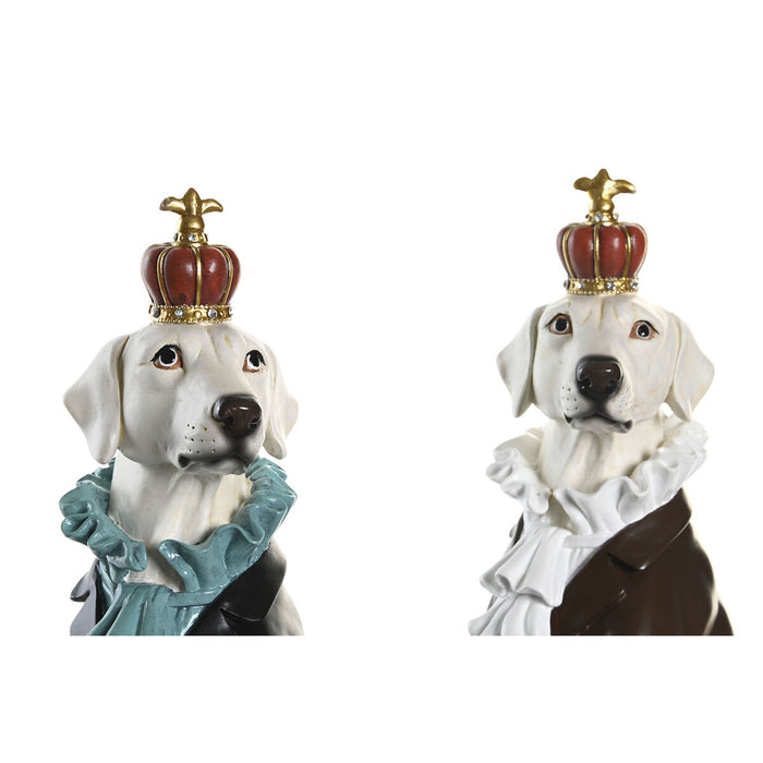 Figură Decorativă DKD Home Decor 19,5 x 16 x 38,5 cm Negru Alb Câine (2 Unități)