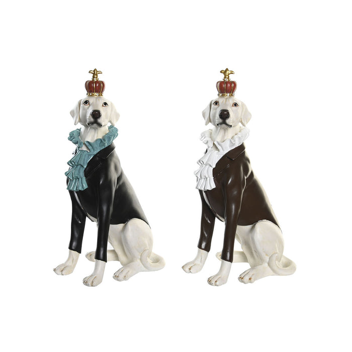 Figură Decorativă DKD Home Decor 19,5 x 16 x 38,5 cm Negru Alb Câine (2 Unități)