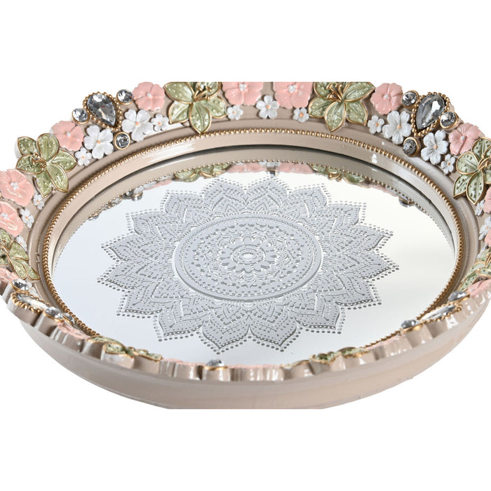 Decorațiune pentru Centrul Mesei DKD Home Decor Oglindă Rășină Multicolor Romantic (23,5 x 23,5 x 20,5 cm)