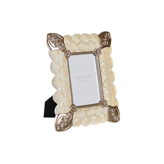 Ramă Foto DKD Home Decor 20,4 x 2,5 x 26 cm Cupru Alb Rășină Romantic