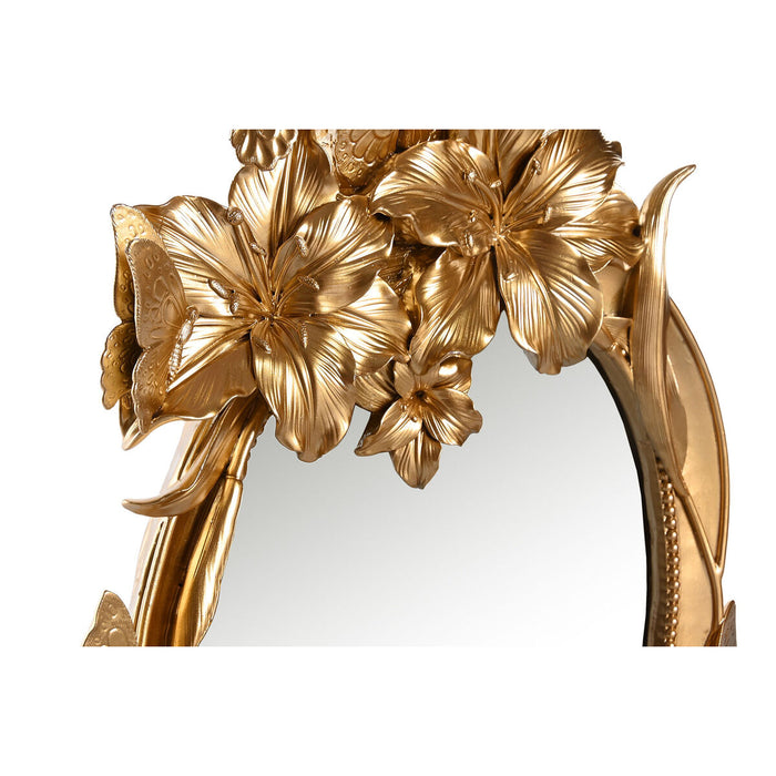 Oglindă de perete DKD Home Decor 35 x 4,7 x 46,5 cm Geam Auriu* Rășină Fluturi