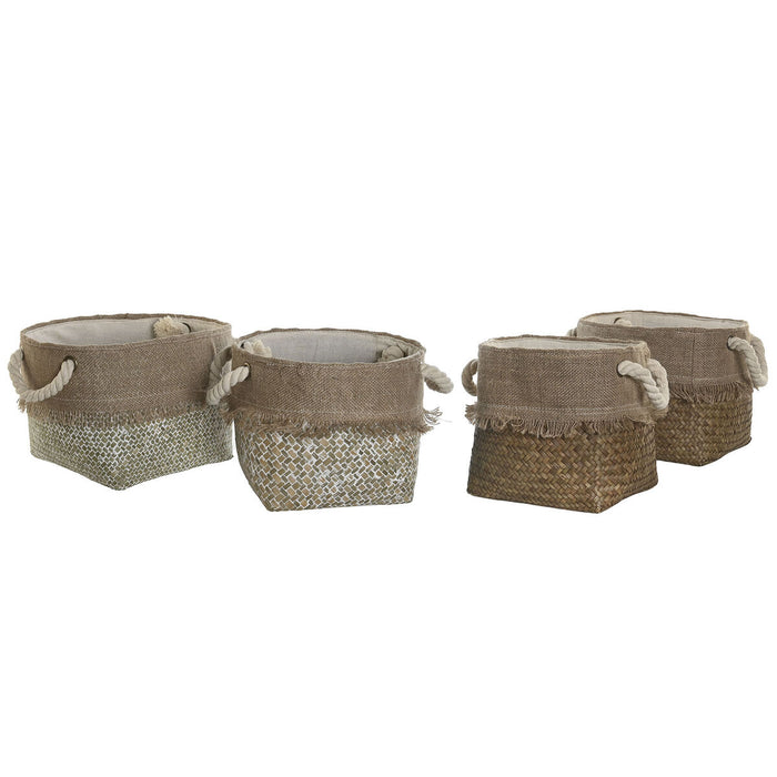 Set de Coșuri DKD Home Decor 28 x 28 x 20 cm Mediterană (2 Unități)