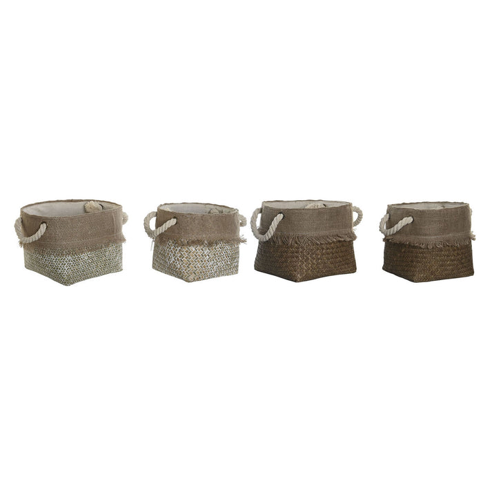 Set de Coșuri DKD Home Decor 28 x 28 x 20 cm Mediterană (2 Unități)