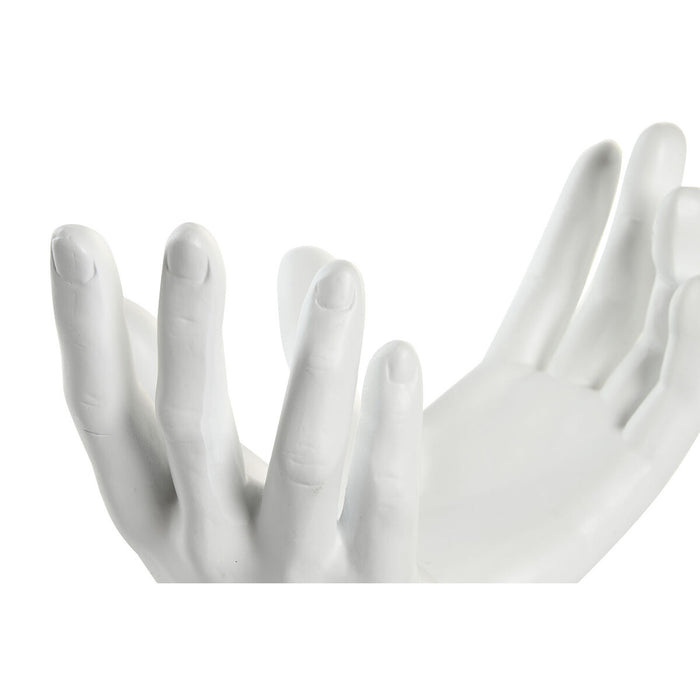 Figură Decorativă DKD Home Decor 25 x 15 x 23 cm Alb Mâini
