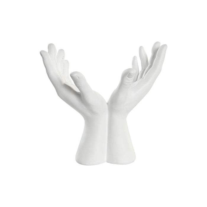 Figură Decorativă DKD Home Decor 25 x 15 x 23 cm Alb Mâini