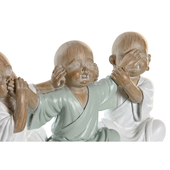 Figură Decorativă DKD Home Decor Rășină Multicolor Călugăr Oriental (16 x 6,5 x 9,5 cm)