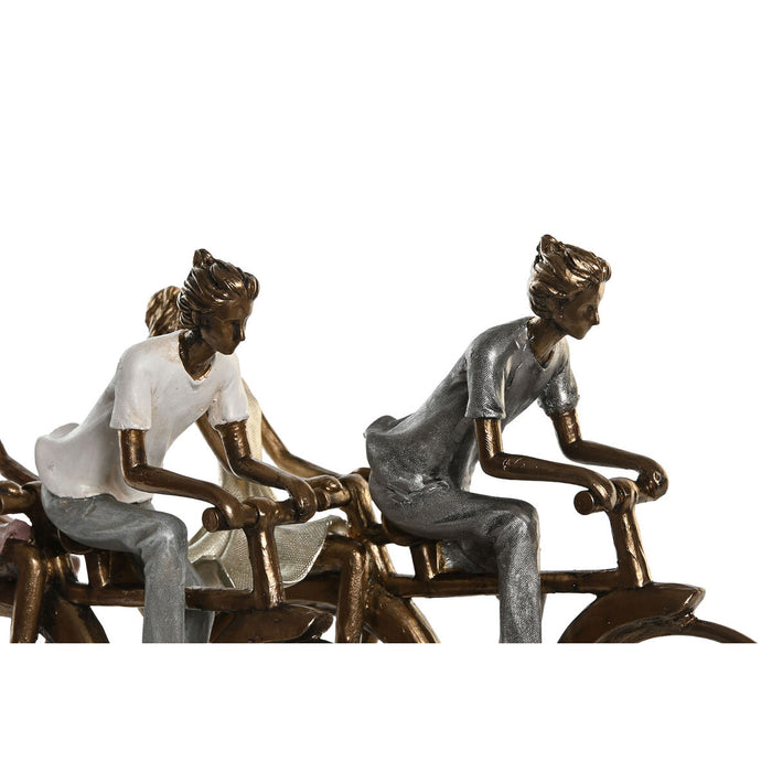 Figură Decorativă DKD Home Decor 27 x 9,5 x 23 cm Roz Auriu* Alb (2 Unități)