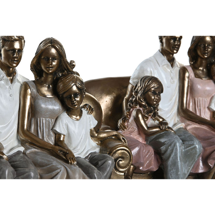 Figură Decorativă DKD Home Decor 19 x 13 x 18 cm Roz Auriu* Alb (2 Unități)