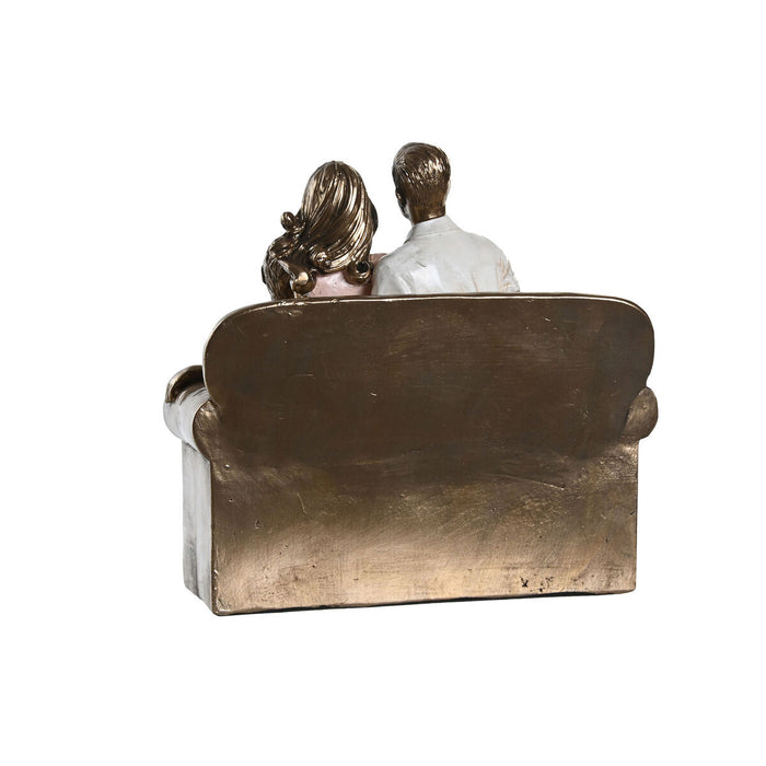 Figură Decorativă DKD Home Decor 19 x 13 x 18 cm Roz Auriu* Alb (2 Unități)