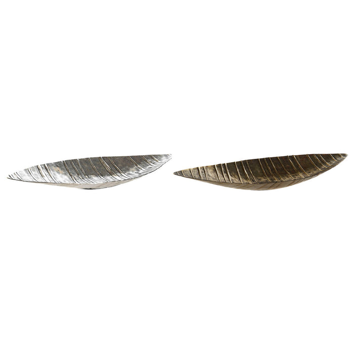 Decorațiune pentru Centrul Mesei DKD Home Decor 62 x 22 x 7 cm Finisaj învechit Argintiu Auriu* Modern (2 Unități)