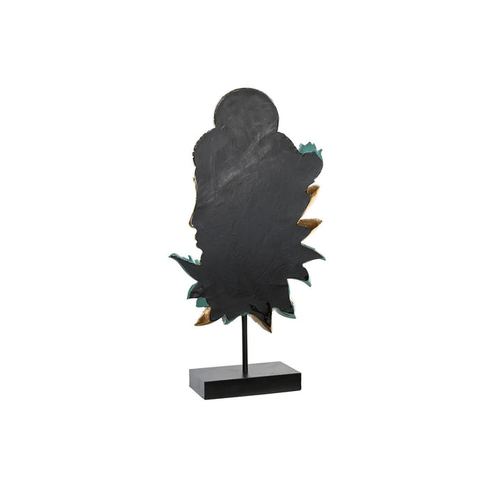 Figură Decorativă DKD Home Decor 22 x 8 x 42,5 cm Negru Auriu* Buda Turquoise Oriental (2 Unități)