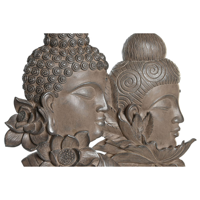 Figură Decorativă DKD Home Decor 23 x 8 x 42 cm Negru Maro Buda Oriental (2 Unități)