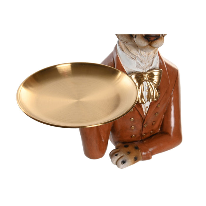 Figură Decorativă DKD Home Decor 17,5 x 11 x 23,5 cm Albastru Auriu* Maro Leopard Colonial (2 Unități)