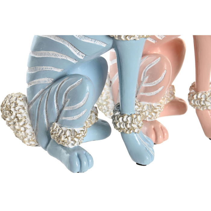 Figură Decorativă DKD Home Decor 18 x 10 x 30,5 cm Scandi Albastru Roz (2 Unități)
