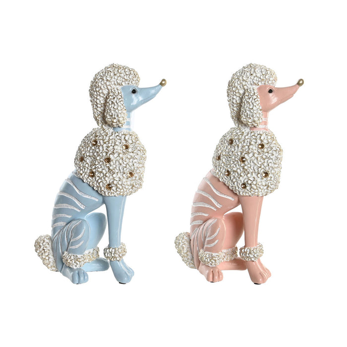Figură Decorativă DKD Home Decor 18 x 10 x 30,5 cm Scandi Albastru Roz (2 Unități)