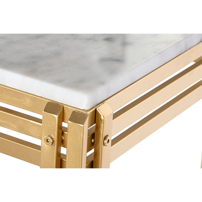 Consolă DKD Home Decor Alb Auriu* Metal Marmură 120 x 40 x 81,5 cm