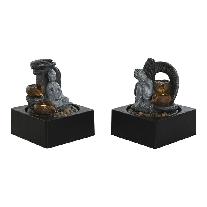 Fântână de Grădină DKD Home Decor Buda Rășină 18 x 18 x 22 cm Oriental (2 Unități)