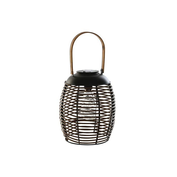 Lampă solară DKD Home Decor Maro Negru Bambus Ratan 22 x 22 x 39 cm
