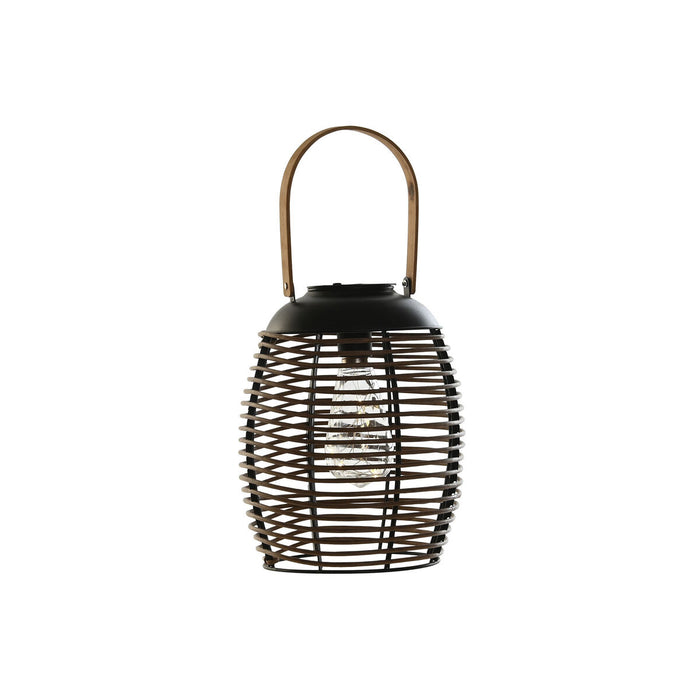 Lampă solară DKD Home Decor Maro Negru Bambus Ratan 22 x 22 x 39 cm