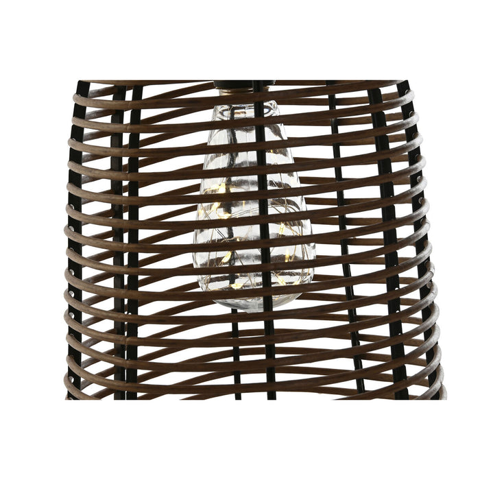 Lampă solară DKD Home Decor Maro Negru Bambus Ratan 20 x 20 x 45 cm
