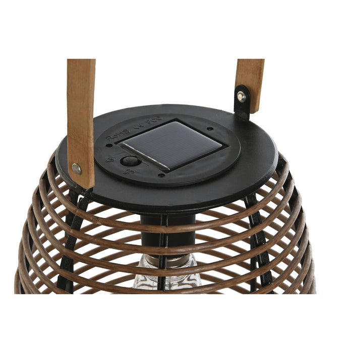 Lampă solară DKD Home Decor Maro Negru Bambus Ratan 20 x 20 x 45 cm