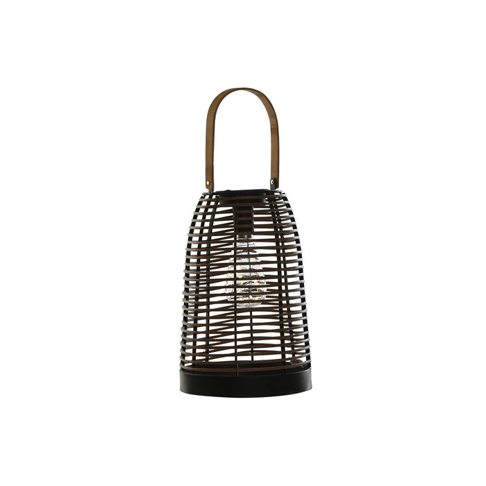 Lampă solară DKD Home Decor Maro Negru Bambus Ratan 20 x 20 x 45 cm