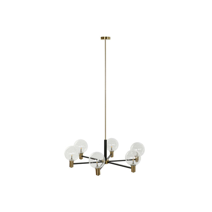 Lustră DKD Home Decor 83 x 83 x 128 cm Geam Negru Auriu* Metal 9 W