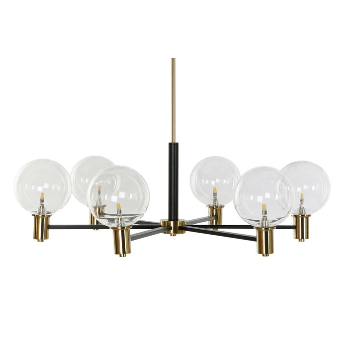 Lustră DKD Home Decor 83 x 83 x 128 cm Geam Negru Auriu* Metal 9 W