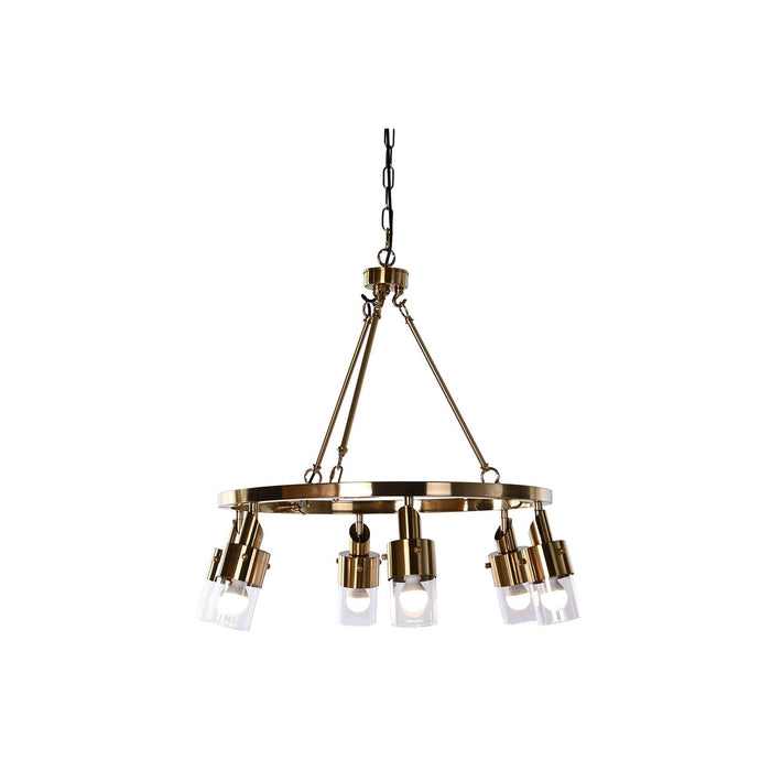 Lustră DKD Home Decor 66 x 66 x 60 cm Geam Auriu* Metal 40 W