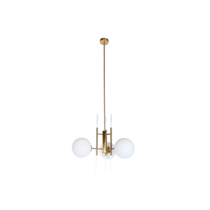Lustră DKD Home Decor 64 x 64 x 64 cm Geam Auriu* Metal Alb 50 W