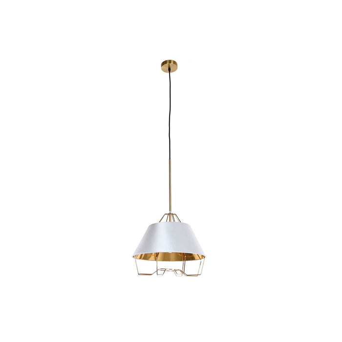 Lustră DKD Home Decor Alb Auriu* PVC Metal 50 W 38 x 38 x 32 cm