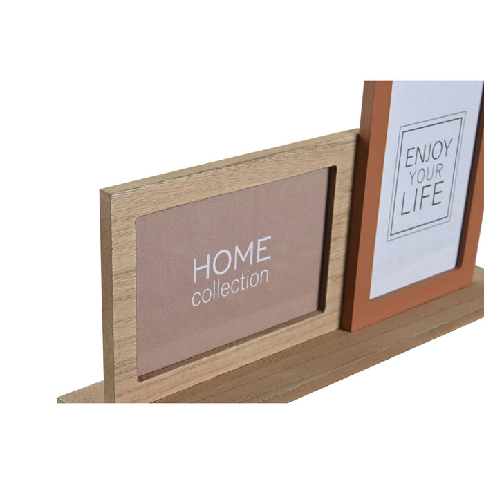 Ramă Foto DKD Home Decor 30 x 5 x 19 cm Floare Față Ceramică Rășină Multicolor Lemn MDF Urban (2 Unități)
