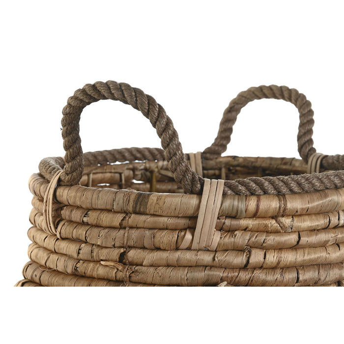 Coș Decorativ DKD Home Decor 8 x 28 x 60 cm Metal Fibră naturală