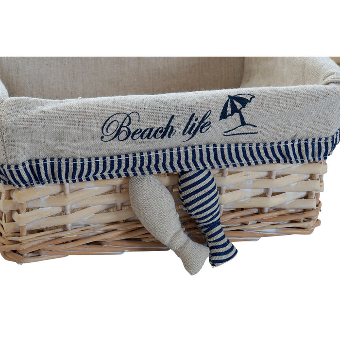 Set de Coșuri DKD Home Decor 48 x 38 x 13 cm Poliester Spirale (5 Unități)