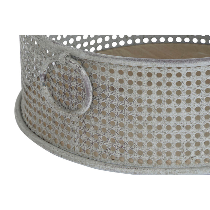 Set de Coșuri DKD Home Decor 43 x 42 x 17 cm Metal Aluminiu Vintage