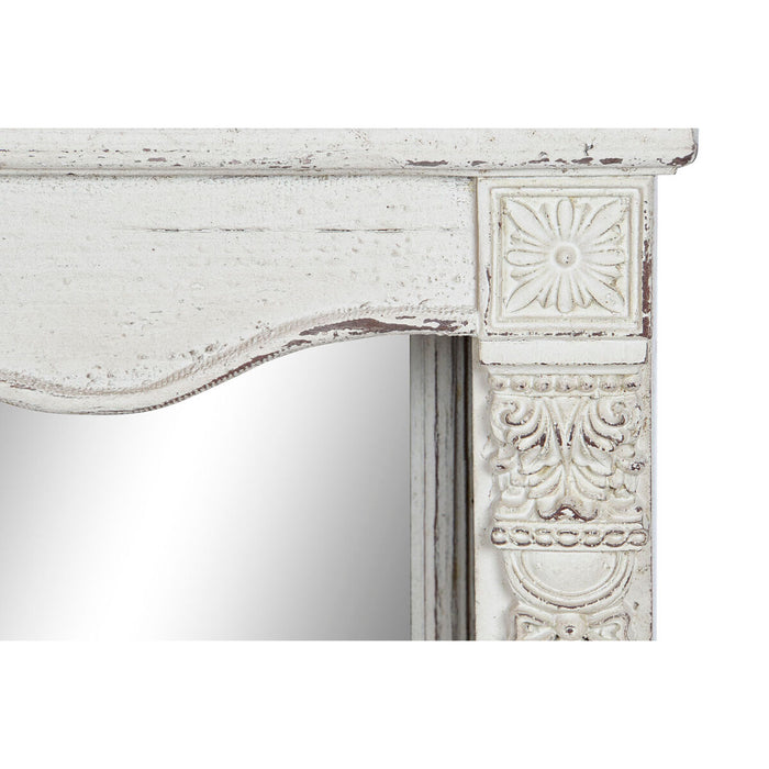 Oglindă de perete DKD Home Decor 125 x 12 x 76 cm Brad Geam Alb Vintage Lemn MDF