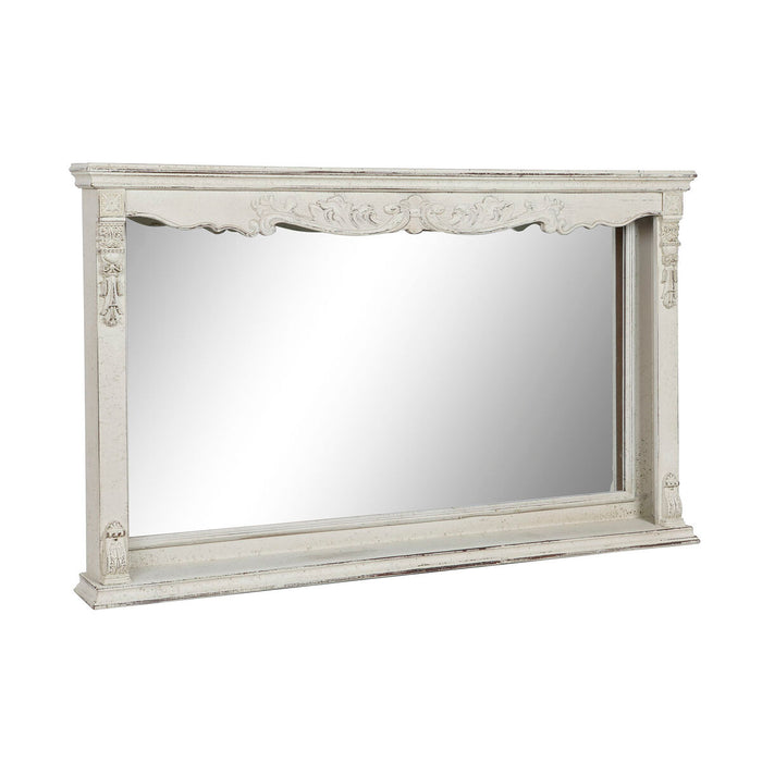Oglindă de perete DKD Home Decor 125 x 12 x 76 cm Brad Geam Alb Vintage Lemn MDF